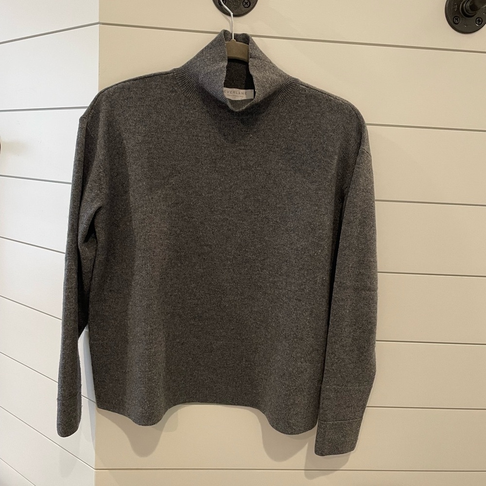 Everlane Cashmere Boxy Mock Neck Sweater